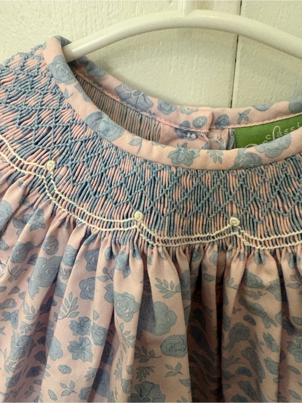 Girls Pink Floral Smocked Top - Picture 2 of 5
